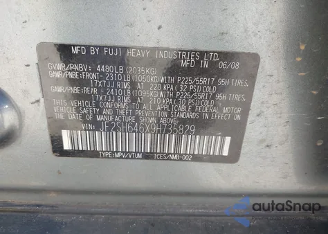 2009 Subaru Forester 2.5X Limited z USA, uszkodzony, nr VIN JF2SH646X9H735829